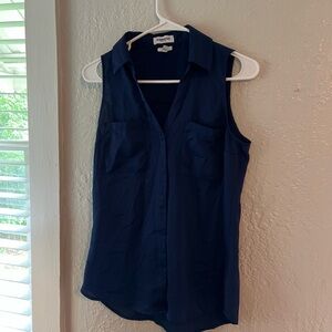 Express Dark Blue Slim Sleeveless Portofino Top